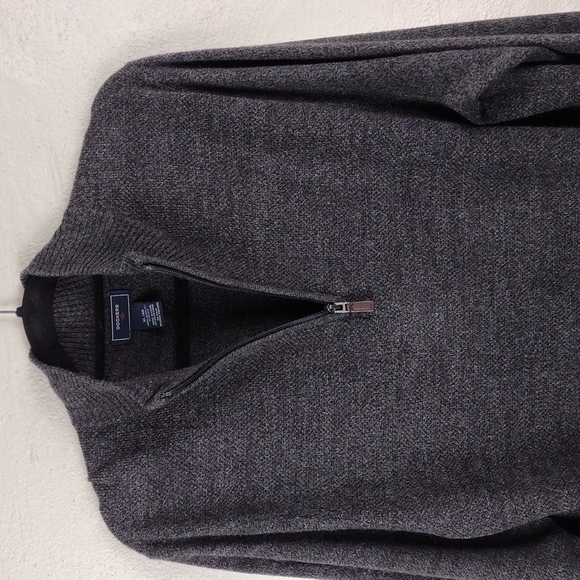 Dockers Dark Grey Mock Neck 3/4 Zip Long Sleeve Lightweight Pullover Sweater - Picture 4 of 8